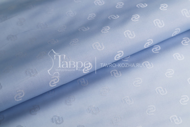 Ткань подкладочная, цвет нежно-голубой с рисунком, погонный метр